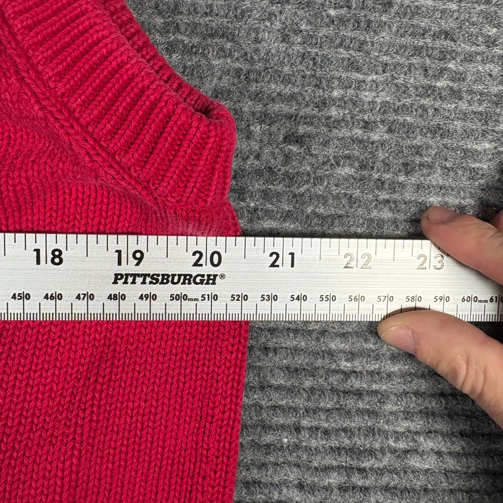 IZOD Sweater Vest Men Medium Red Blue Green Geometric V Neck Cotton Vest - Picture 3 of 5